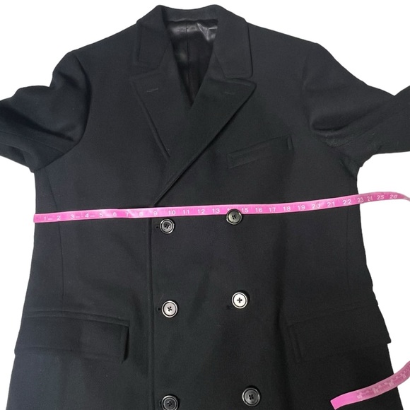 VTG Barron Anderson Black 100% Lambs Wool Overcoat - Picture 2 of 9